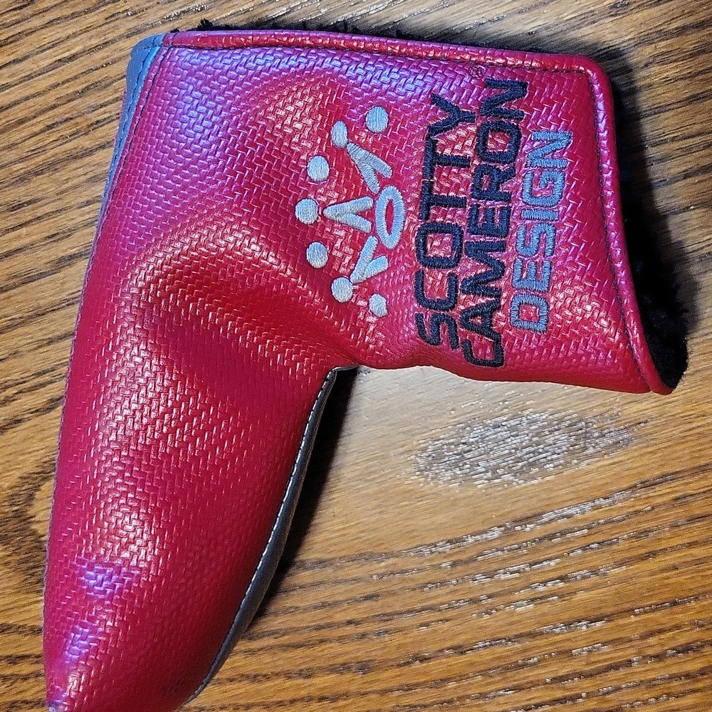 Titleist Scotty Cameron Milled Putter Head Cover Red and Grey Like New!